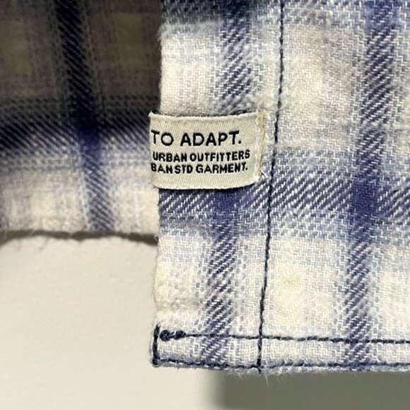 BDG Urban Outfitters Blue & White Plaid Flannel Button-Up Shirt - Medium - Picture 8 of 14